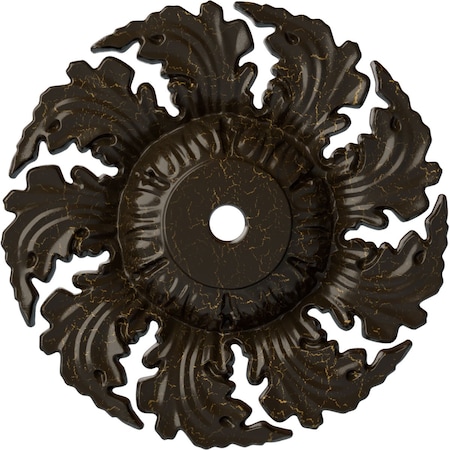Ekena Millwork Needham Ceiling Medallion (Fits Canopies up to 4 1/4"), 14 5/8"OD x 2 1/4"P, Stone Hearth Crackle CM14NESHC